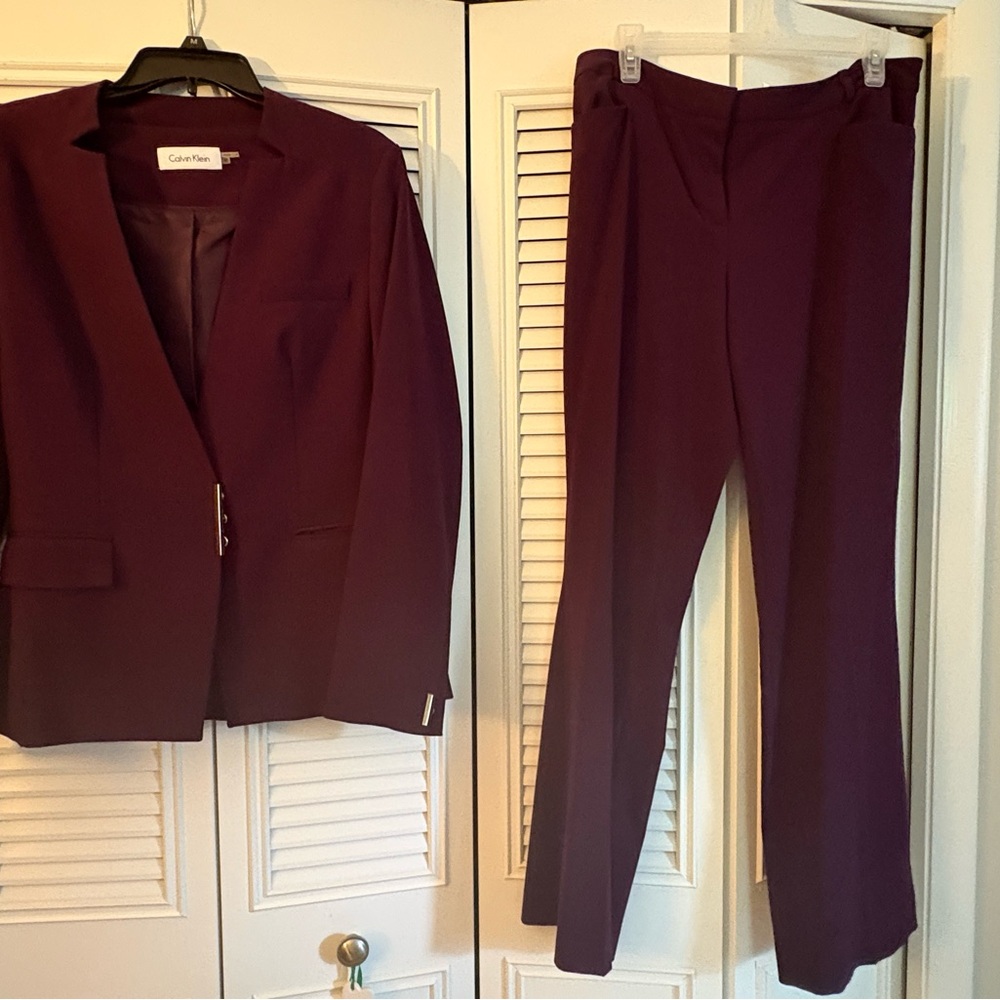 Calvin Klein Purple Pantsuit Professional Elegance
